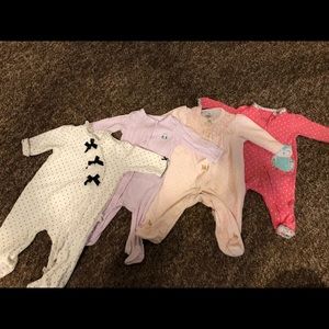 4 pack of baby girl pajamas!! (3 months)
